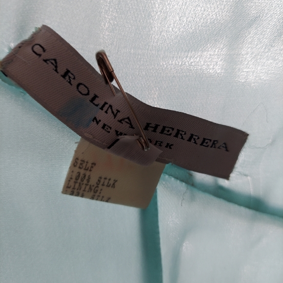 ◇$3,000 CAROLINA HERRERA MINT SILK RUNWAY GOWN US 12 - Picture 8 of 9